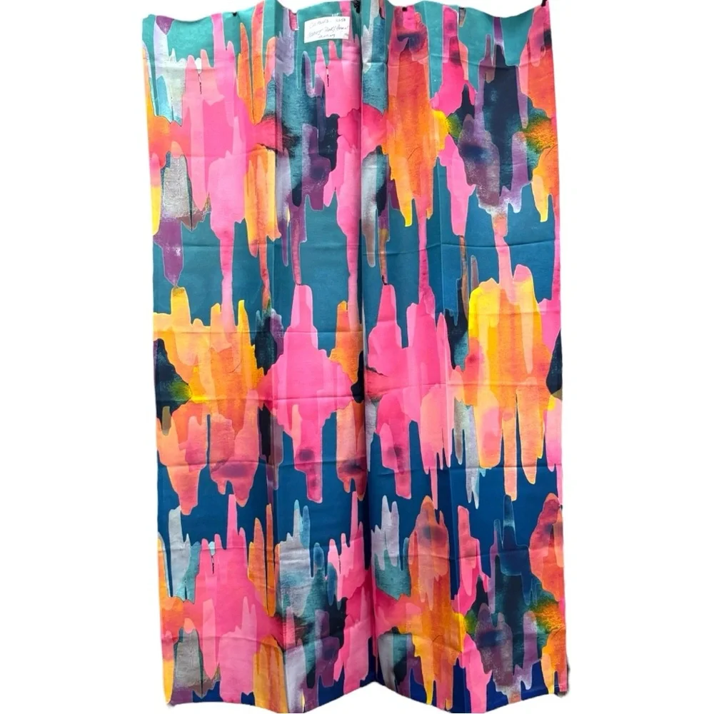Bungalow Rose Sunset Watercolor Curtain Pair Pink Blue Southwestern Print Aztec